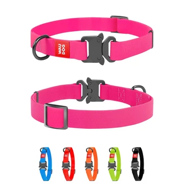 WauDog Metál Fastex Csatos Waterproof Víz- És Szennyeződésálló Collartex Kutyanyakörv