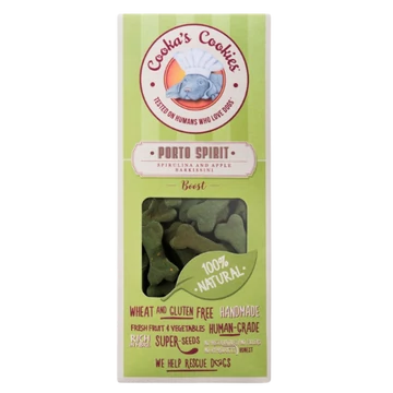 Cooka's Porto Spirit Spirulina és Alma Vegán Jutalomfalat 100g