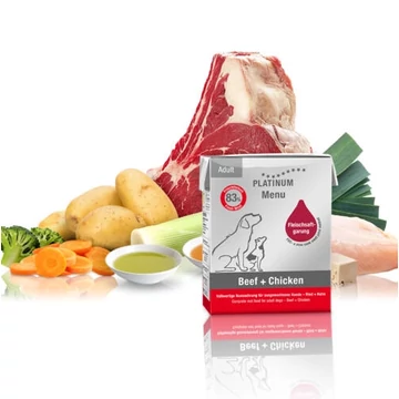 Platinum Menu Beef + Chicken nedves kutyatáp 375g