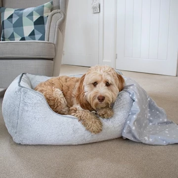 Zoon Szögletes velúr kutyafekhely - szürke  M