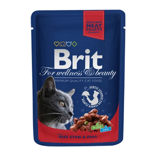 Brit Premium Cat Pouches Beef Stew With Peas
