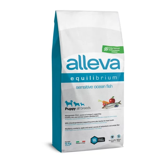 Alleva Equilibrium Gluténmentes Sensitive Kölyök Kutyatáp Tengeri Hallal