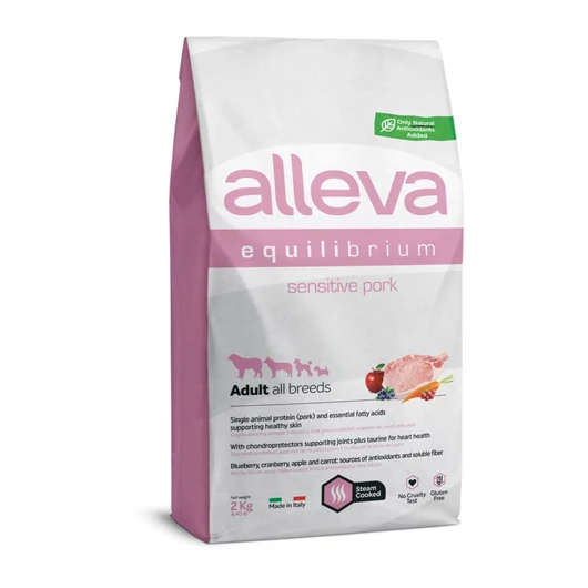 Alleva Equilibrium Gluténmentes Sensitive Felnőtt Kutyatáp Sertés 