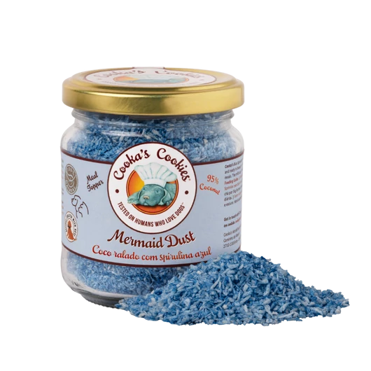 Cooka's Mermaid Dust – kék varázspor kutyáknak kókuszból és spirulinából
