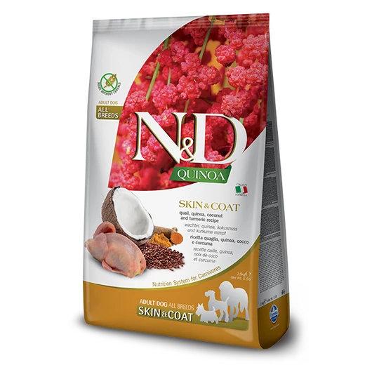 N&amp;D Dog Quinoa Skin&amp;Coat Fürj kutyatáp 