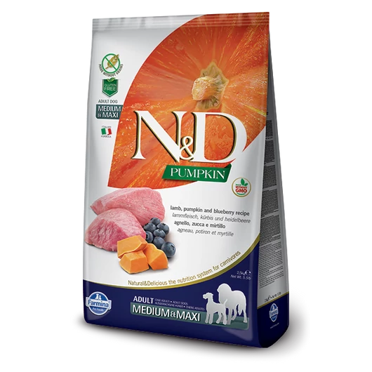 N&amp;D Grain free bárány és áfonya sütőtökkel Adult Medium/Maxi