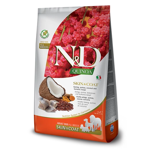 N&amp;D Dog Quinoa Skin&amp;Coat Hering kutyatáp