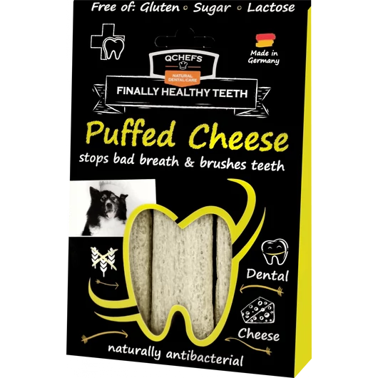 Qchefs Puffed Cheese Természetes Fogtisztító Stick Kutyáknak