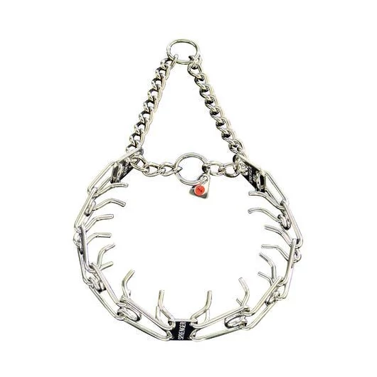 Ultra Plus rozsdamentes kiképző nyakörv közép lemezes és összekötő lánc rendszerrel (58 cm)