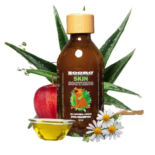 Zooro Skin Soothin 100% Természetes, Vegán Kutyasampon Allergiás Kutyáknak