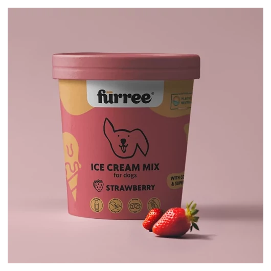 Furree Természetes Fagyipor Kutyáknak Kollagénnel + Ajándék Fagyiforma – Eper