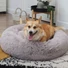 Kép 1/2 - Zoon Ovális kifordítható szürke extrapuha szőrös kutyafekhely XL
