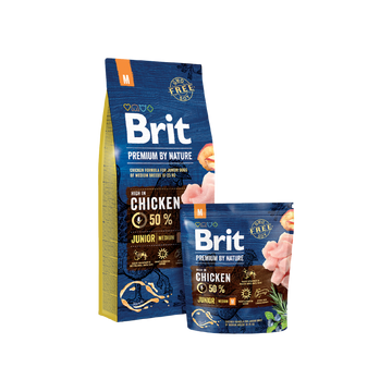 Brit Premium by Nature Medium Junior kölyök kutyatáp 15 Kg