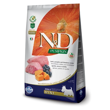 N&amp;D Grain free bárány és áfonya sütőtökkel gabonamentes Adult Mini kutyatáp 7 kg