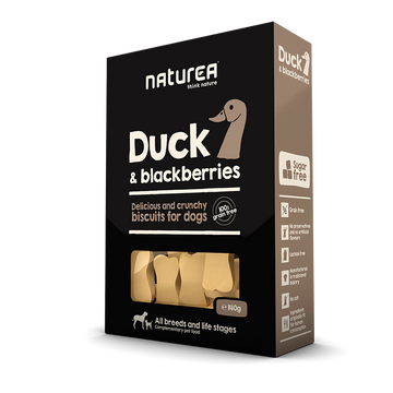 Naturea biscuit- Kacsahús&amp;Szeder kutyakeksz 140g