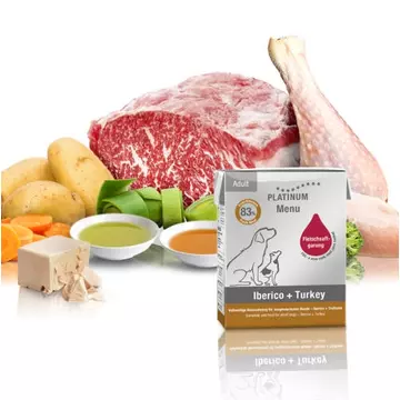 Platinum Menu Iberico + Turkey nedves kutyatáp 375g