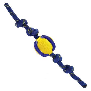 KONG® Jaxx Brights labda kötéllel kutyajáték Sárga/kék