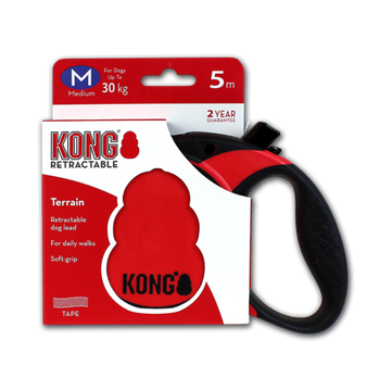 Kong visszahúzódó póráz piros M