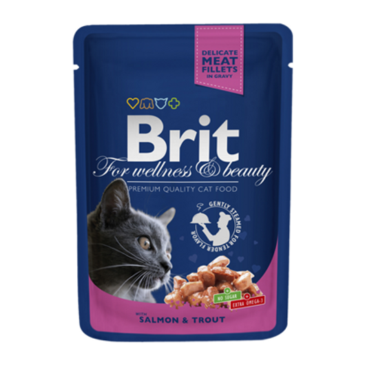 Brit Premium Cat Pouches Norwegian Salmon &amp; Trout