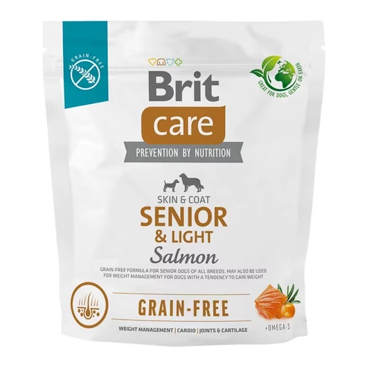 Brit Care Grain-free Salmon senior &amp; Light gabonamentes kutyatáp