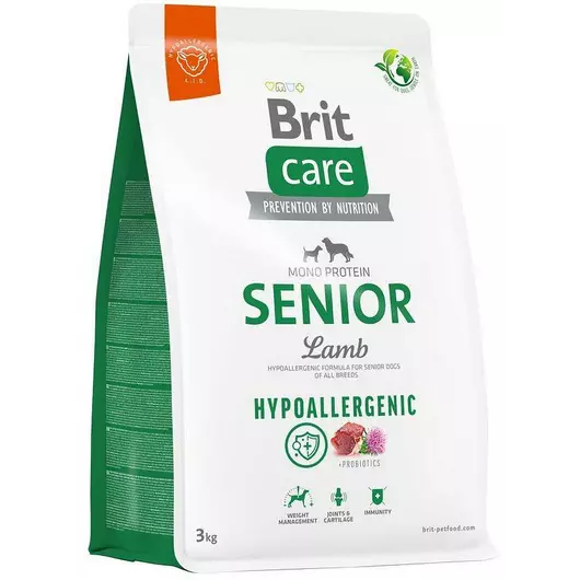 Brit Care Hipoallergén Senior Lamb &amp; Rice Kutyatáp Idős Kutyáknak