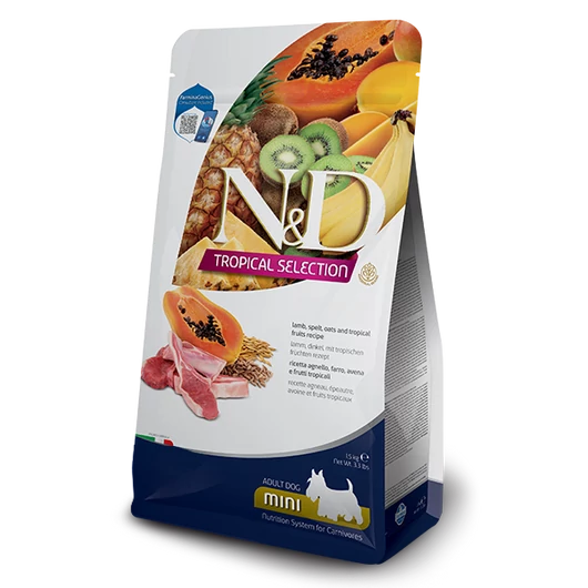 N&amp;D Tropical Selection felnőtt mini bárányos kutyatáp