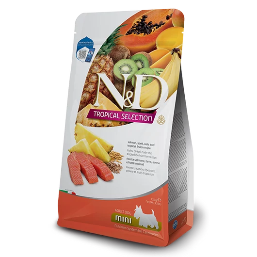 N&amp;D Tropical Selection felnőtt mini lazacos kutyatáp