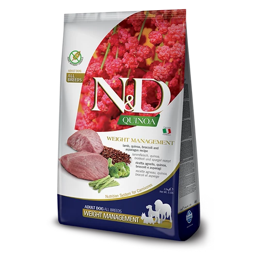 N&amp;D Quinoa Dog Weight Management bárány kutyatáp