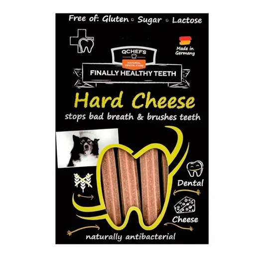 Qchefs Hard Cheese Természetes Fogtisztító Stick Kutyáknak