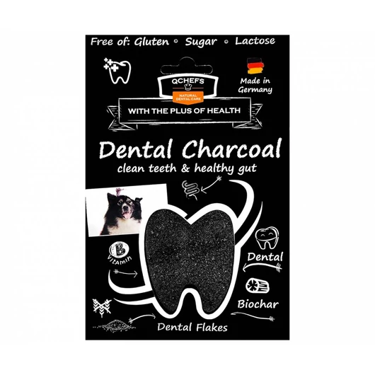 Qchefs Dental Charcoal Flakes Természetes Fogtisztító Pehely Aktív Szénnel Kutyáknak
