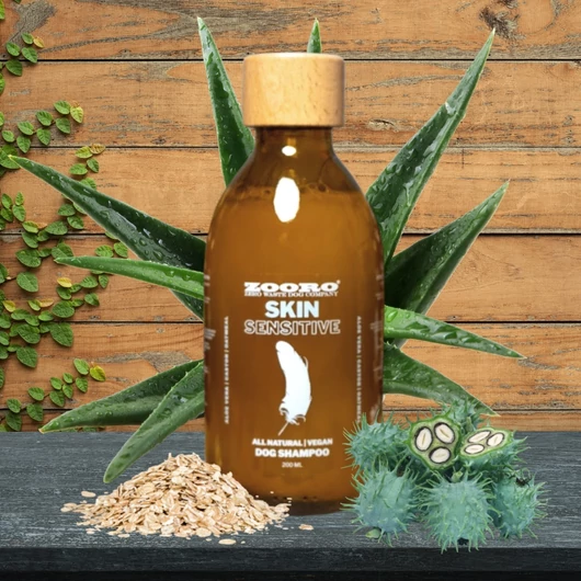 Zooro Skin Sensitive 100% természetes, vegán kutyasampon érzékeny bőrre