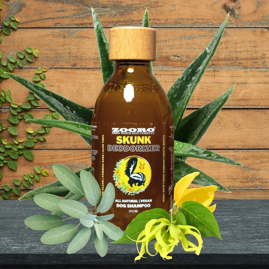 Zooro Skunk Deodorizer 100% természetes, vegán kutyasampon &quot;bűzös borzoknak