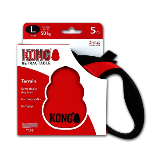 Kong visszahúzódó póráz piros L (50 kg)