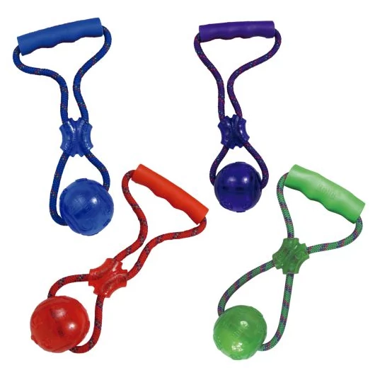 Kong Squeezz Ball with Handle zafír